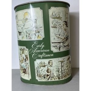 Vintage Chein Co Metal Trashcan Early American Craftsman